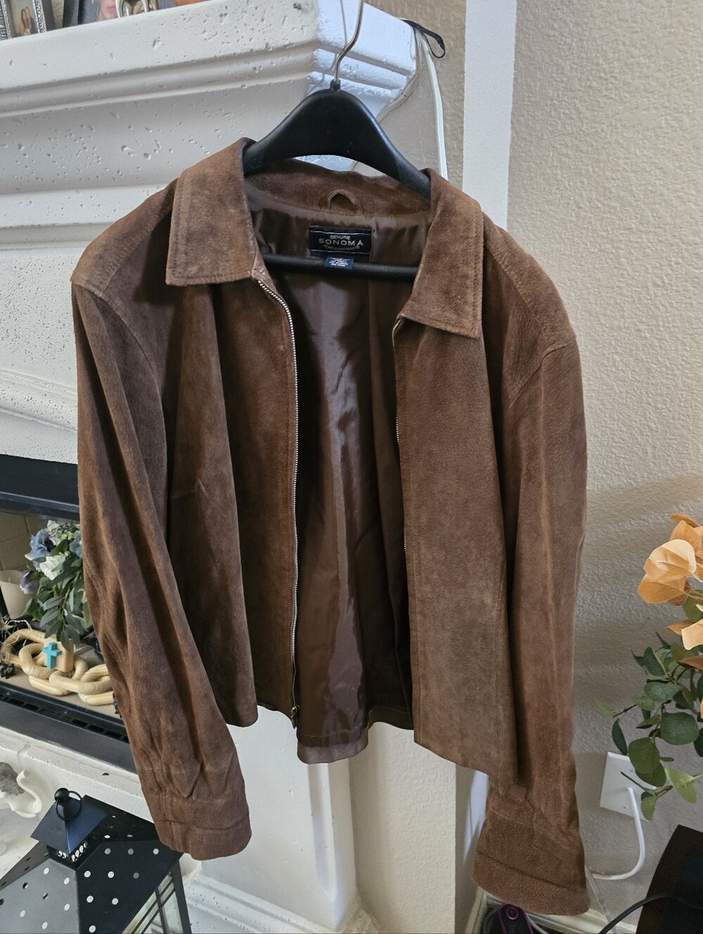Sonoma Brown Suede Zip-Front  Jacket XL